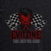 Demon with Straight Razors Dark Gray Biker Shirt - Front Graphic