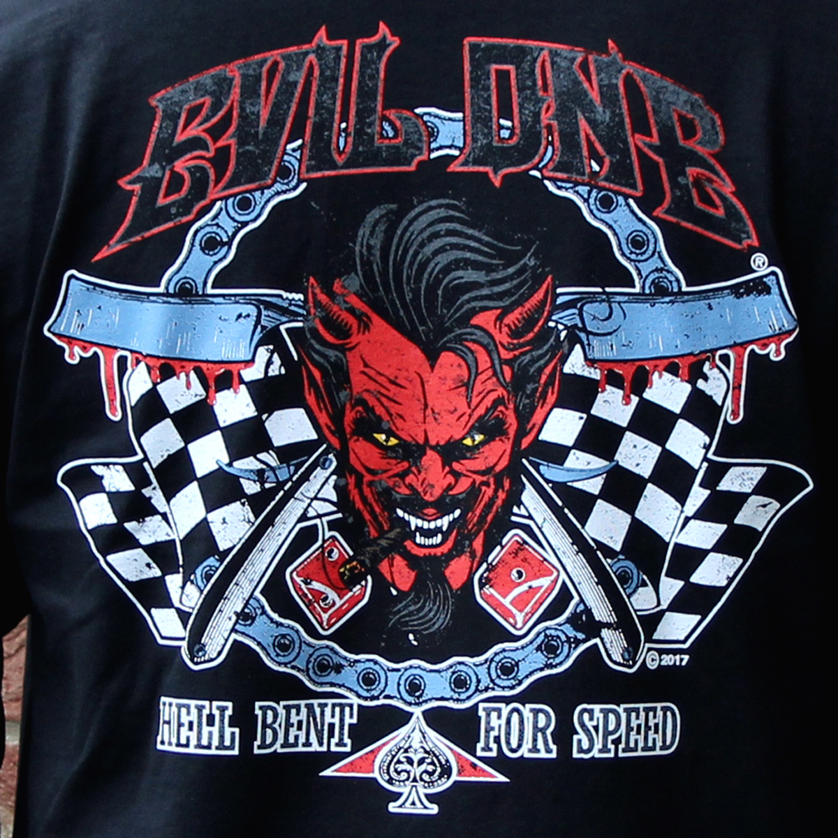 Hell Bent Demon with Straight Razors Long Sleeve Shirt | Evil One®