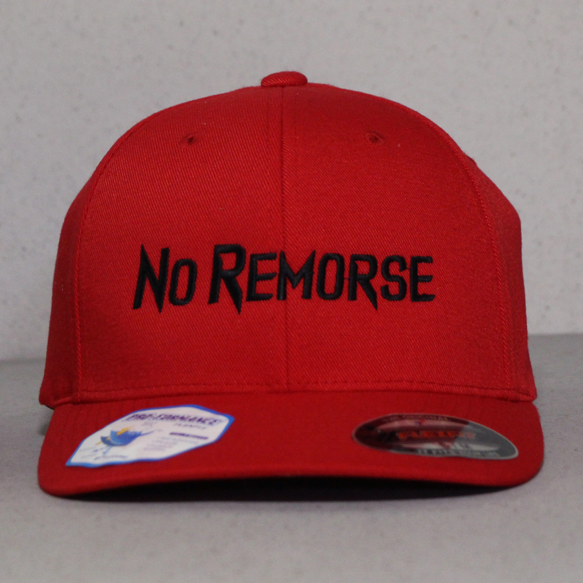 No Remorse Biker Hat - Red with Black Letters