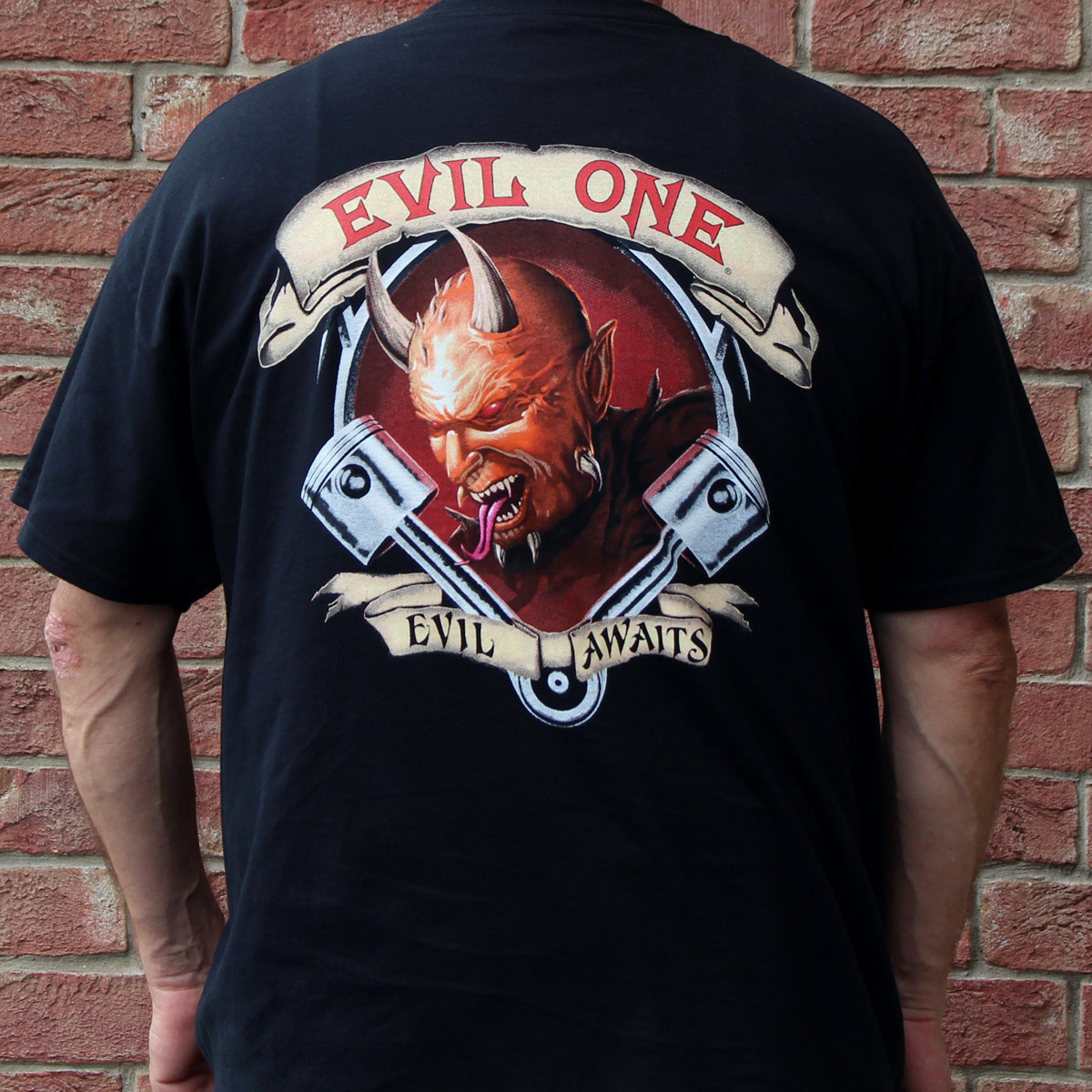 “Evil Awaits” Demon & Pistons Men's T Shirt