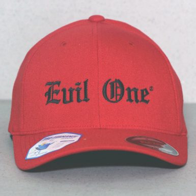 Red on Black Men's Evil Baseball Hat