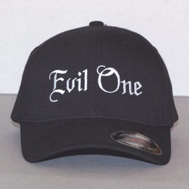 Black Biker Baseball Hats Evil One® White Letters