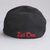 Biker Baseball Hat Black & Red Back of Hat