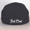 Biker Hat Black & White Old English Back