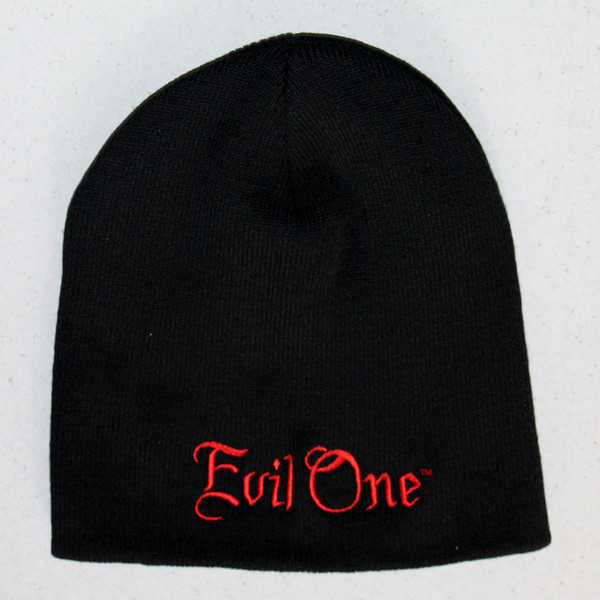 Black Beanie with Red Old English Evil One® Letters
