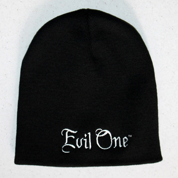 Black Biker Beanie with Evil One® in White Letters