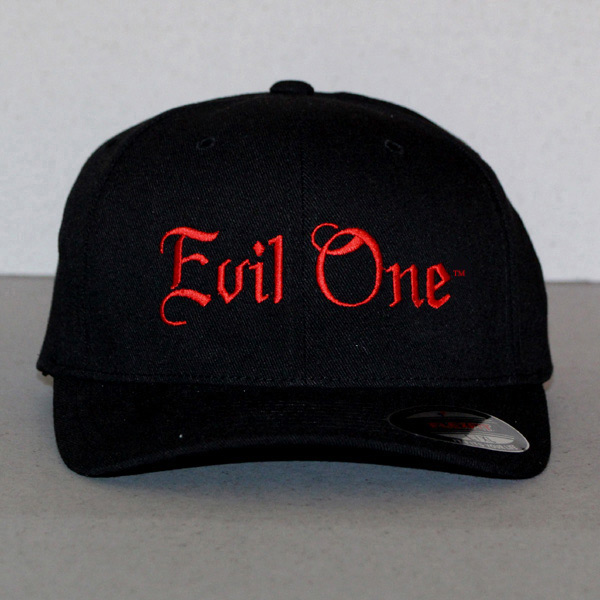 Evil One® Black Biker Baseball Hat with Red Letters
