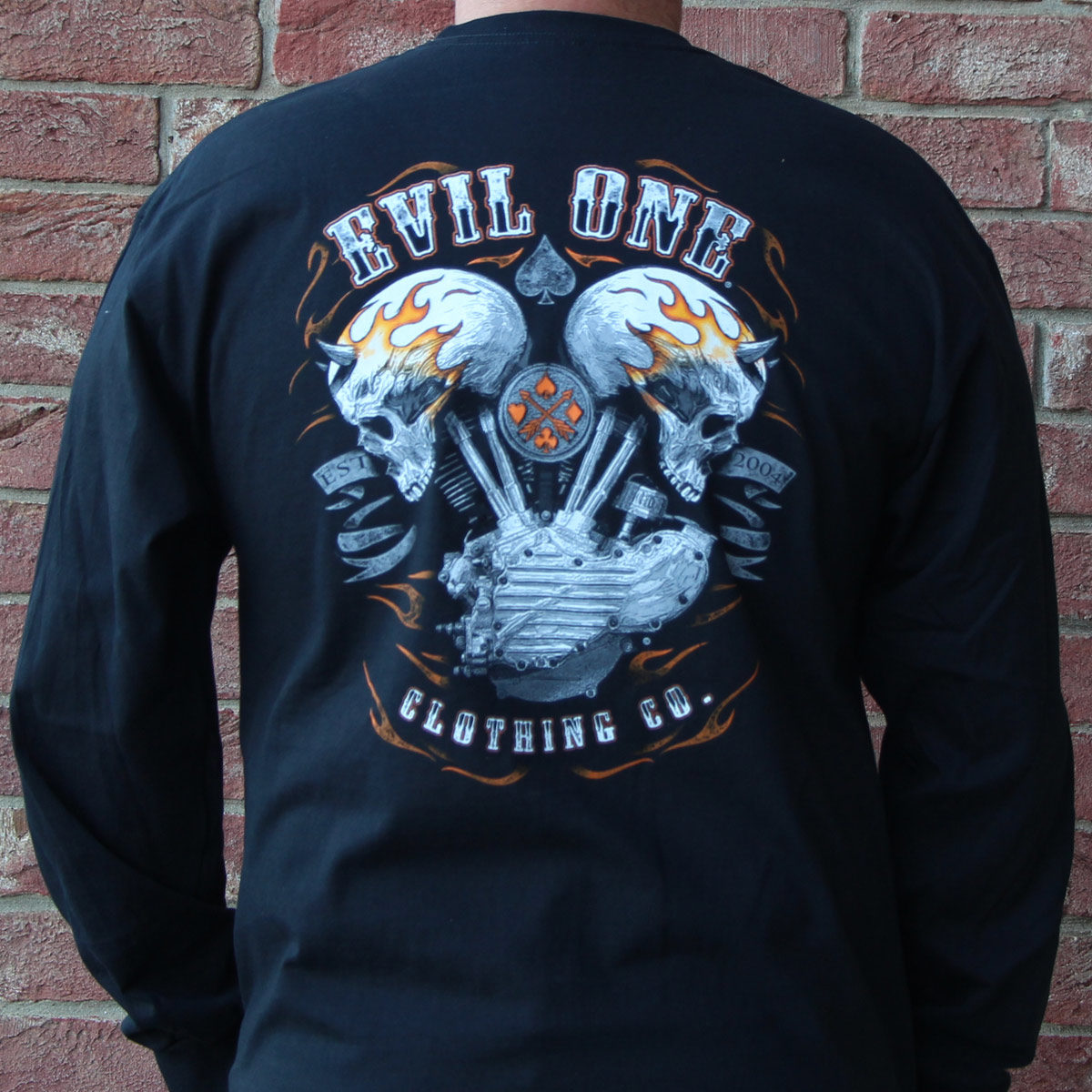 “Demon Head” Long Sleeve Biker Shirts