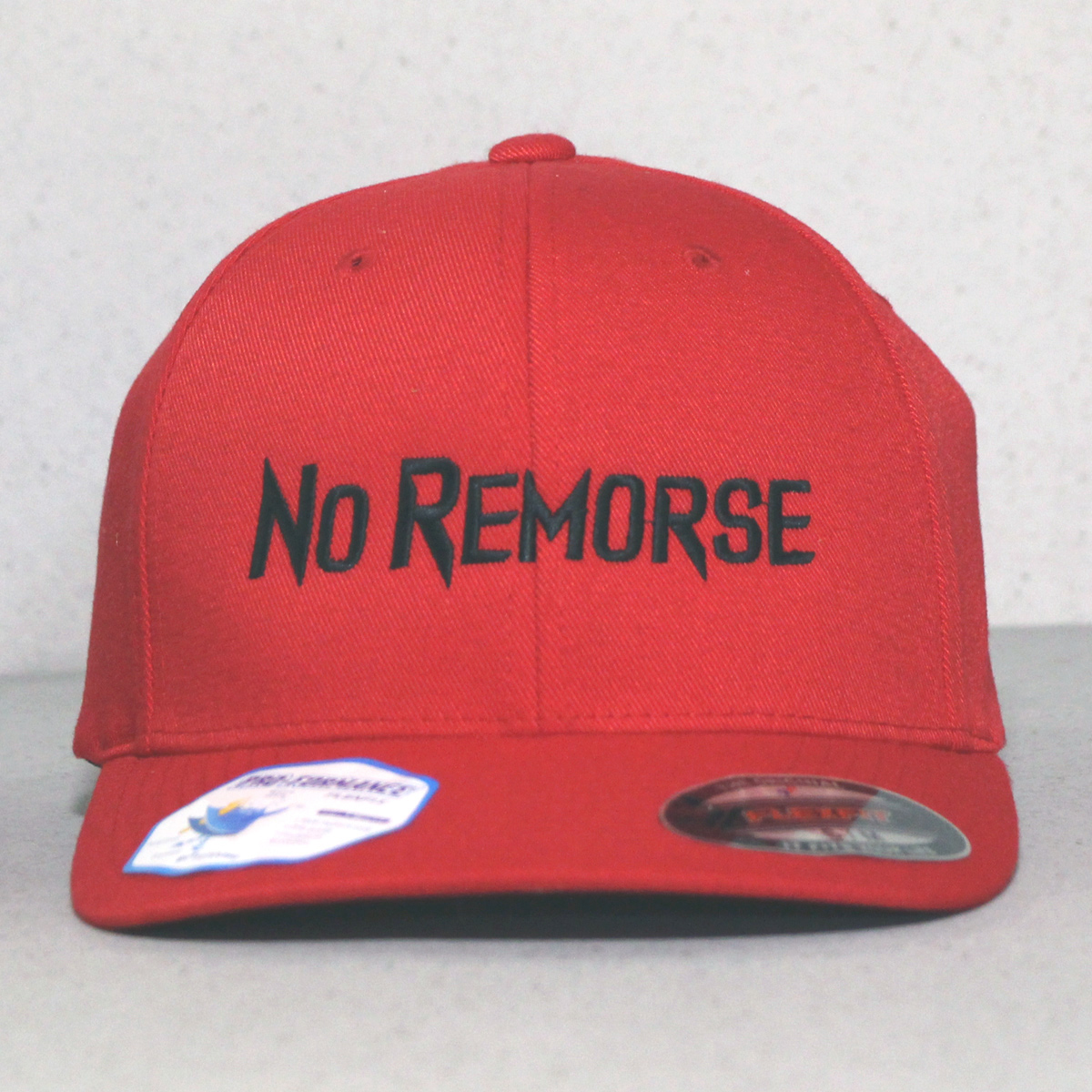 No Remorse Red Biker Hat - Front View