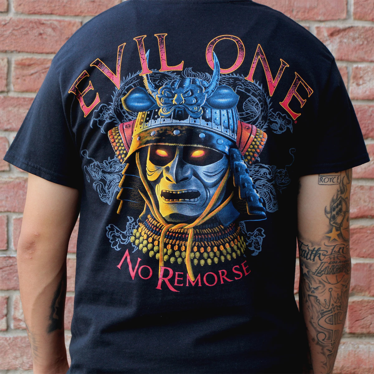 “No Remorse” Evil Samurai T-Shirt Back Graphic