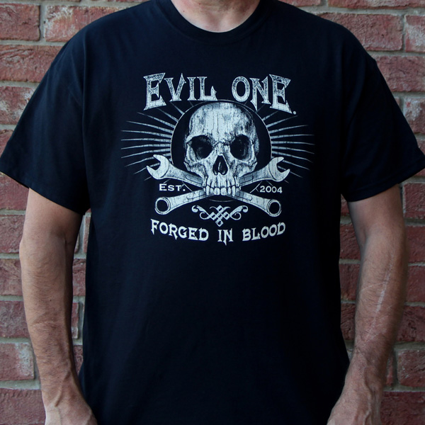 Skull Biker T-Shirt Forged Blood