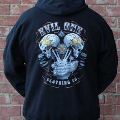 "Demon Head" Men's Biker Hooded Sweatshirt
