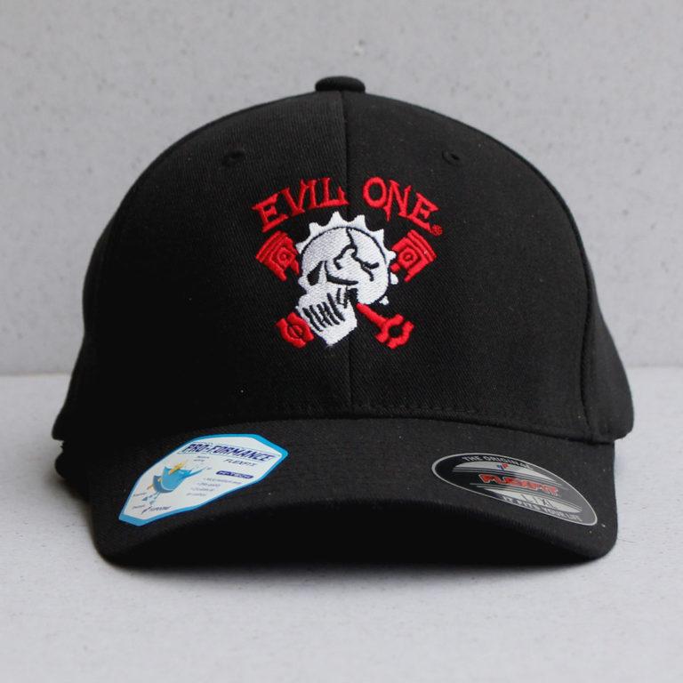 red biker hat