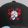 Black Biker Baseball Hat with Skull & Pistons