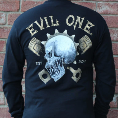 Gearhead Skull & Pistons Long Sleeve Biker Shirt