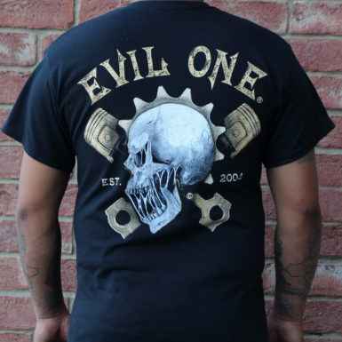 Gearhead Skull & Pistons T-Shirts Back Version 2