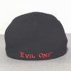 Biker Hat Black with Red Letters Back